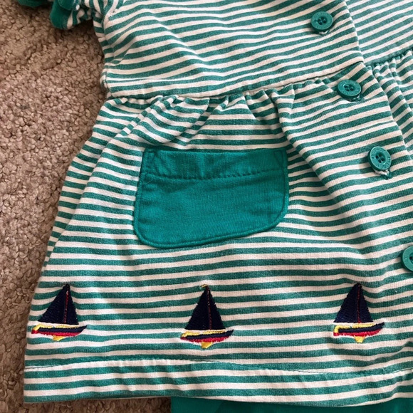 Vintage McBaby teal and striped blouse and shorts set with boats - Picture 8 of 10